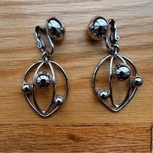 Vintage Napier Silver Drop clip Earrings